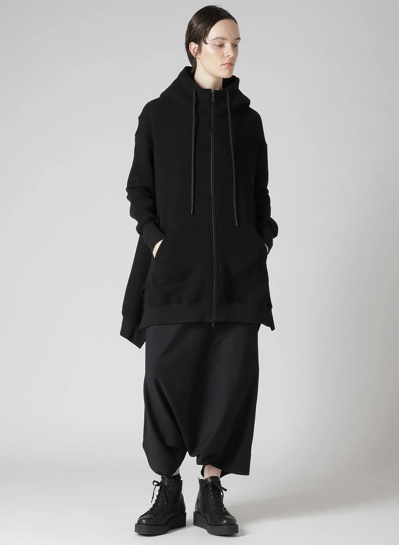 Liy/C BRUSHED FRENCH TERRY UNBALANCED HOODIE B sold by Yohji Yamamoto product image thumbnail 3