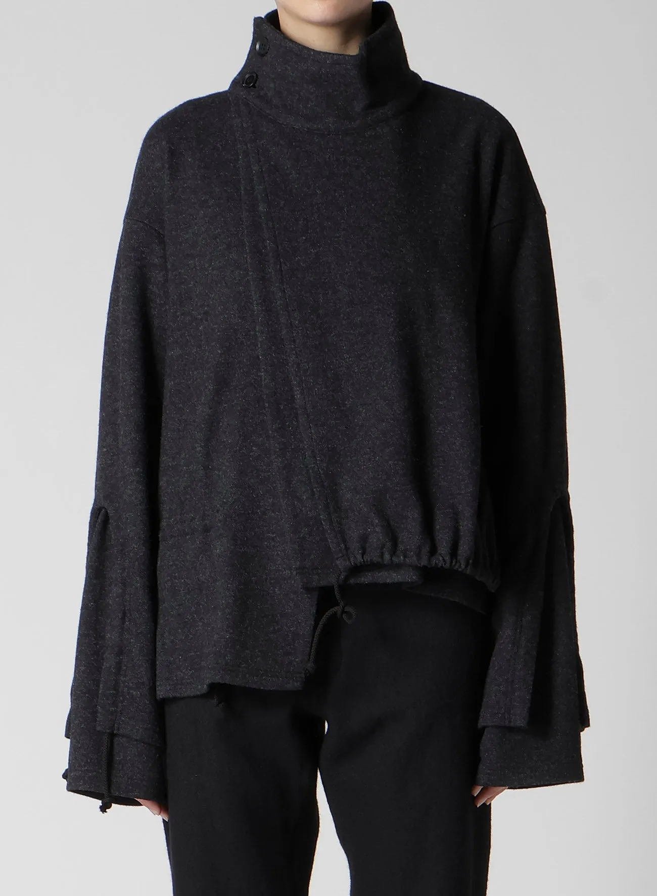 WOOLEN SINGLE JERSEY GATHERED PO A sold by Yohji Yamamoto product image thumbnail 2