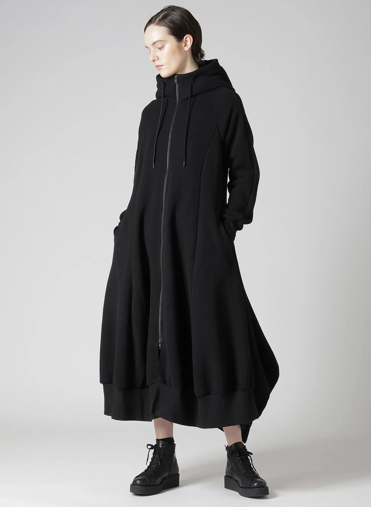 Liy/C BRUSHED FRENCH TERRY HOODED TRACK DRESS sold by Yohji Yamamoto product image thumbnail 3