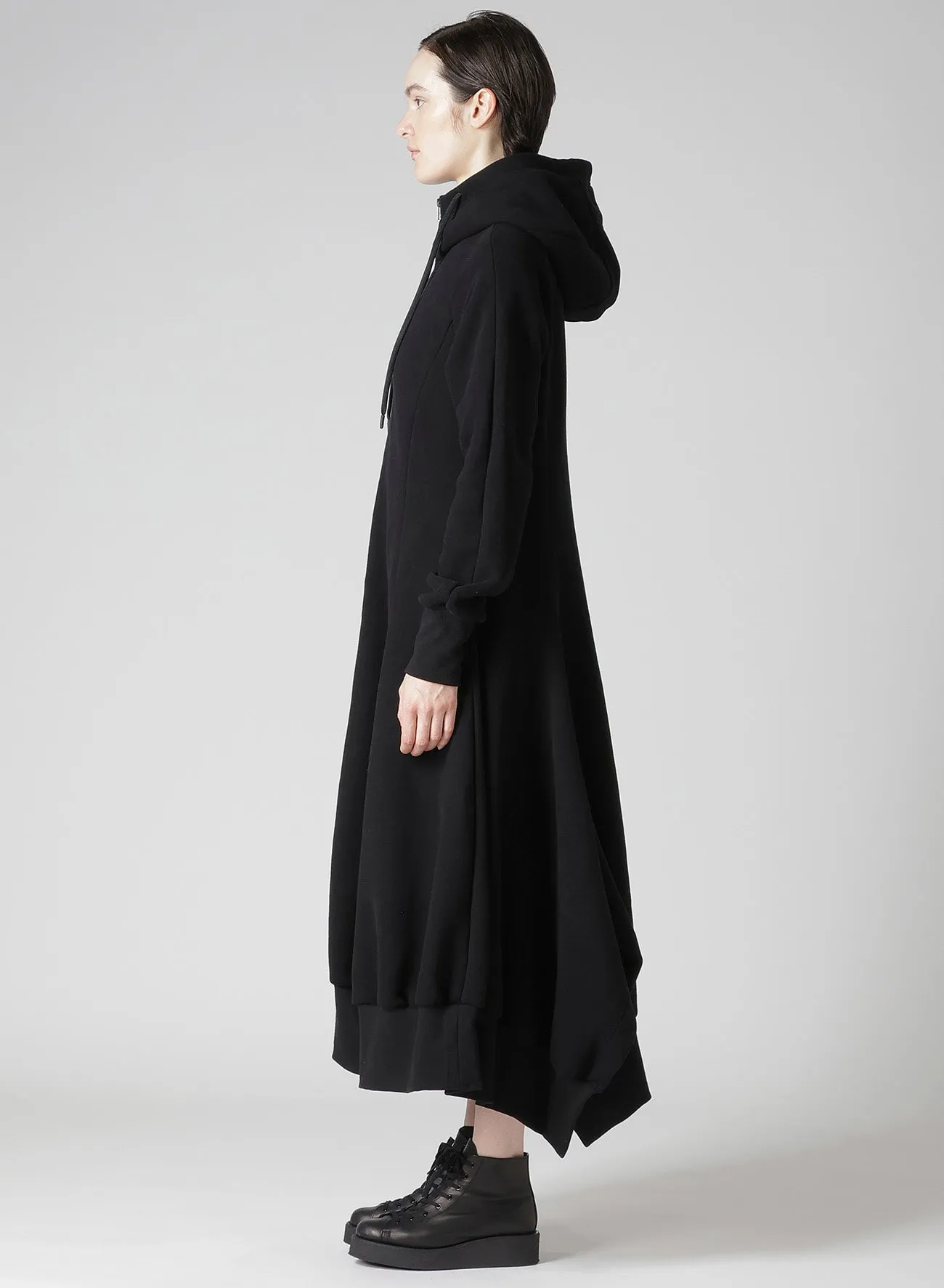 Liy/C BRUSHED FRENCH TERRY HOODED TRACK DRESS sold by Yohji Yamamoto product image thumbnail 4
