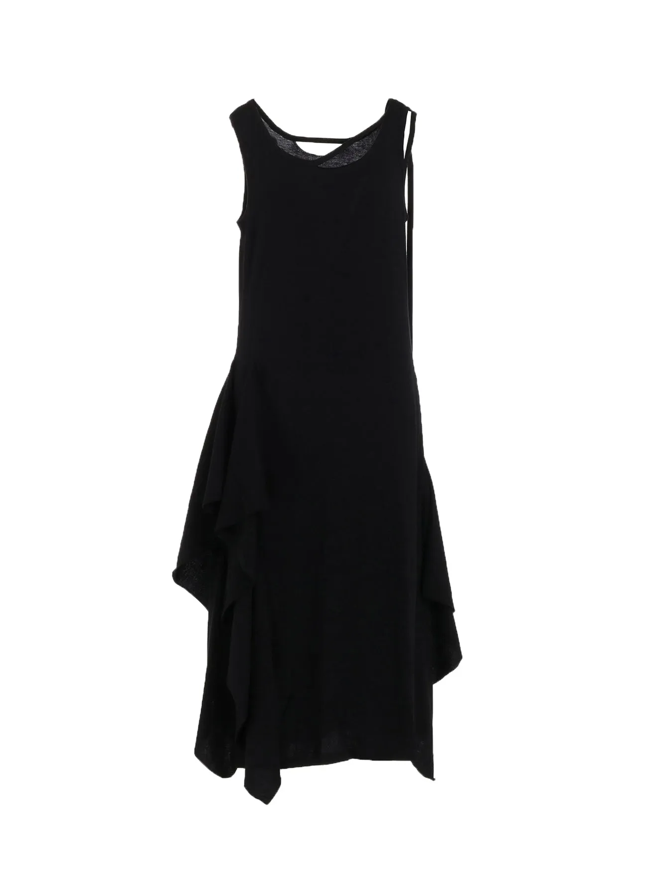 COTTON YAK SINGLE JERSEY SIDE DRAPED STRAP DRESS sold by Yohji Yamamoto