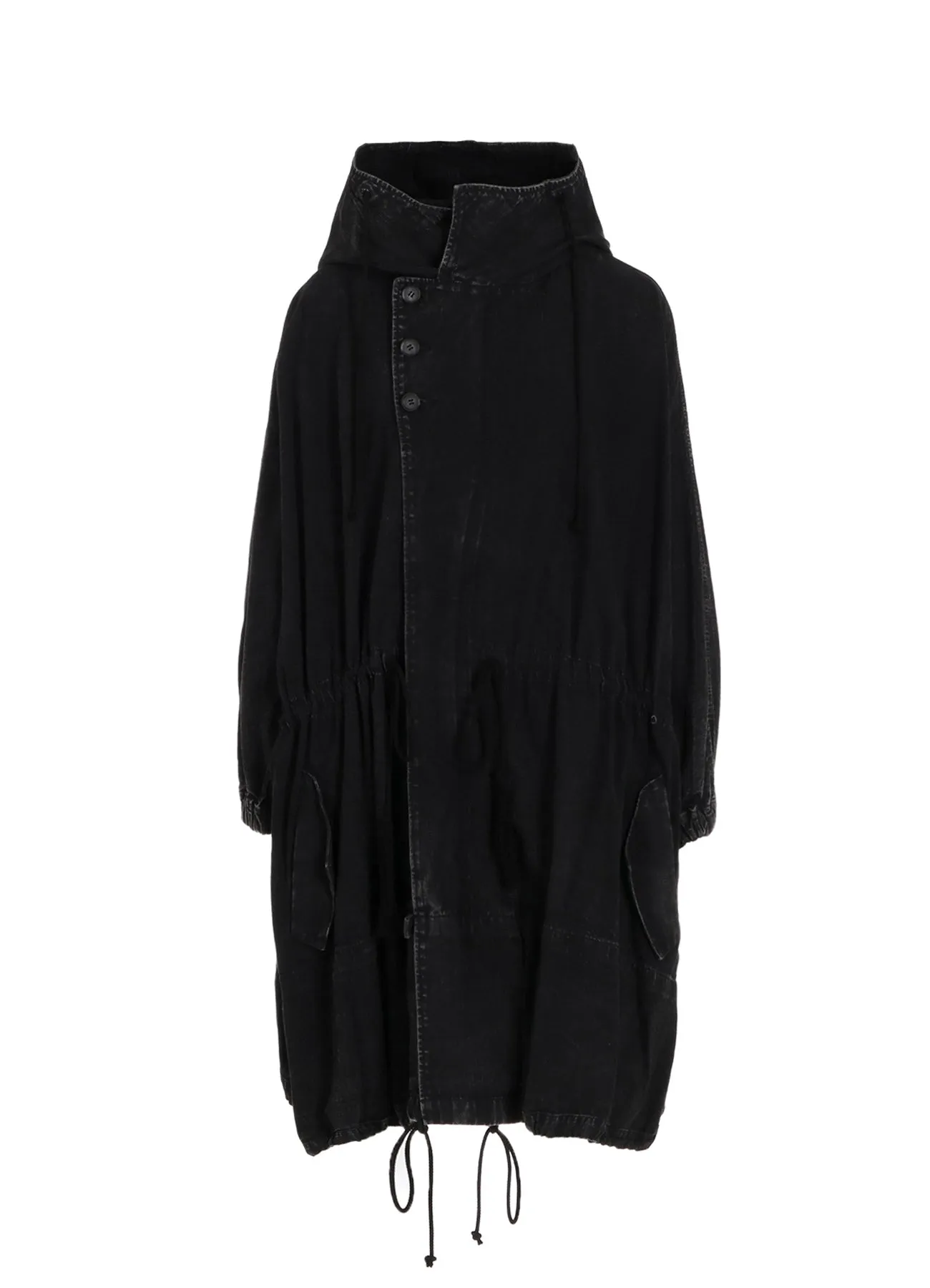 PERMANGANATE BLEACHED DENIM DOLMAN SLV COAT sold by Yohji Yamamoto