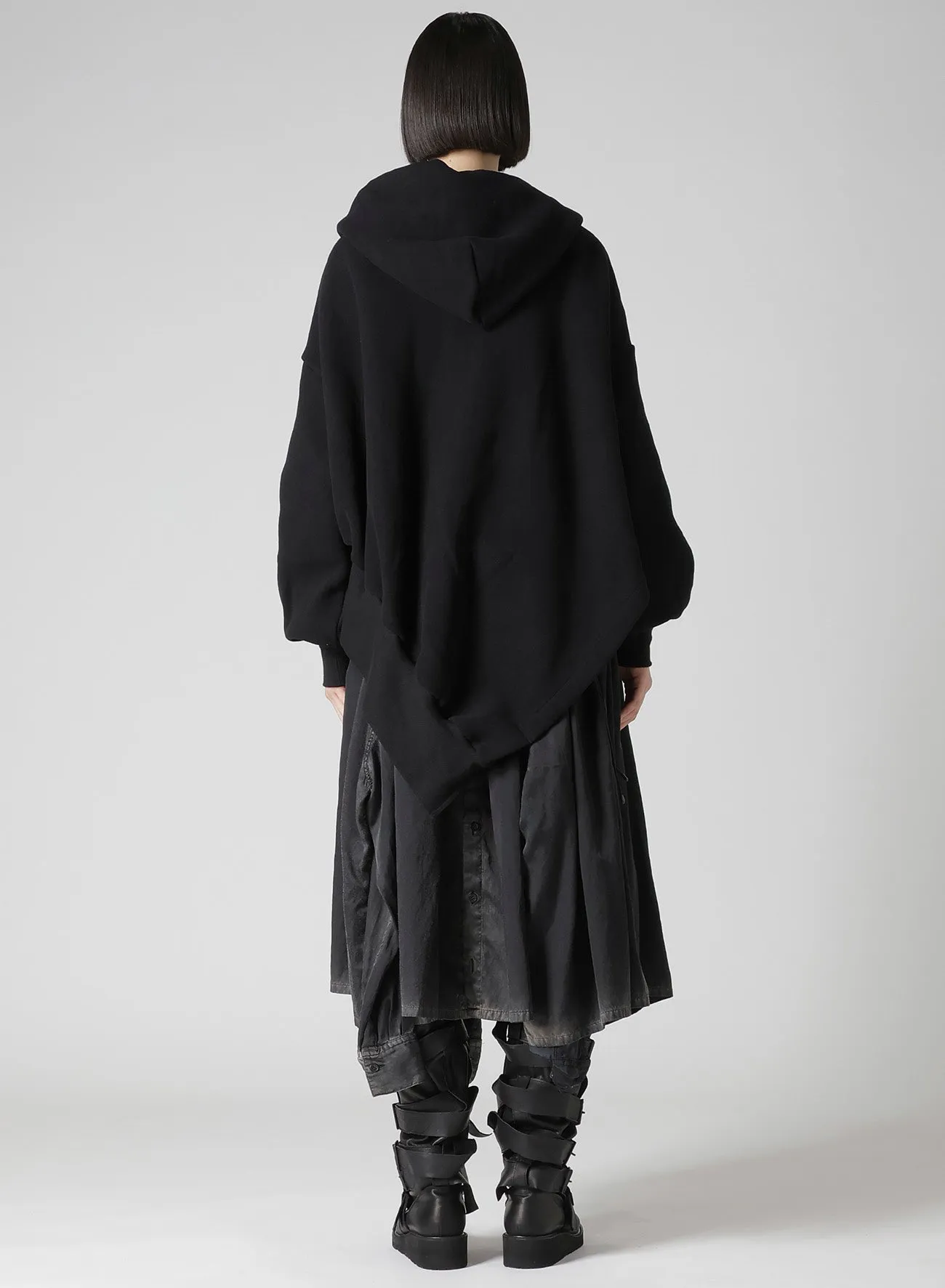 Liy/C BRUSHED FRENCH TERRY UNBALANCED HOODIE A sold by Yohji Yamamoto product image thumbnail 5