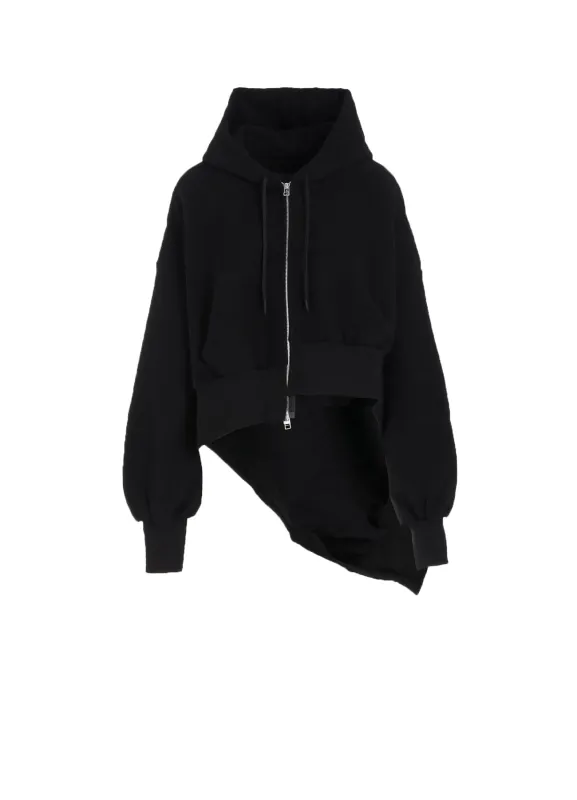 Liy/C BRUSHED FRENCH TERRY UNBALANCED HOODIE A sold by Yohji Yamamoto