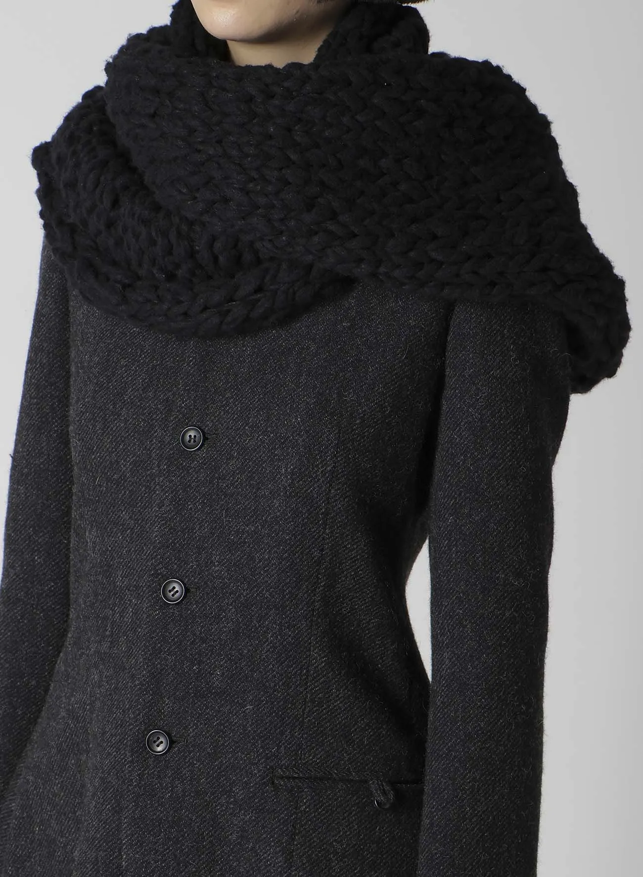 HAND-WOVEN SLABS/W KNIT SNOOD sold by Yohji Yamamoto product image thumbnail 3