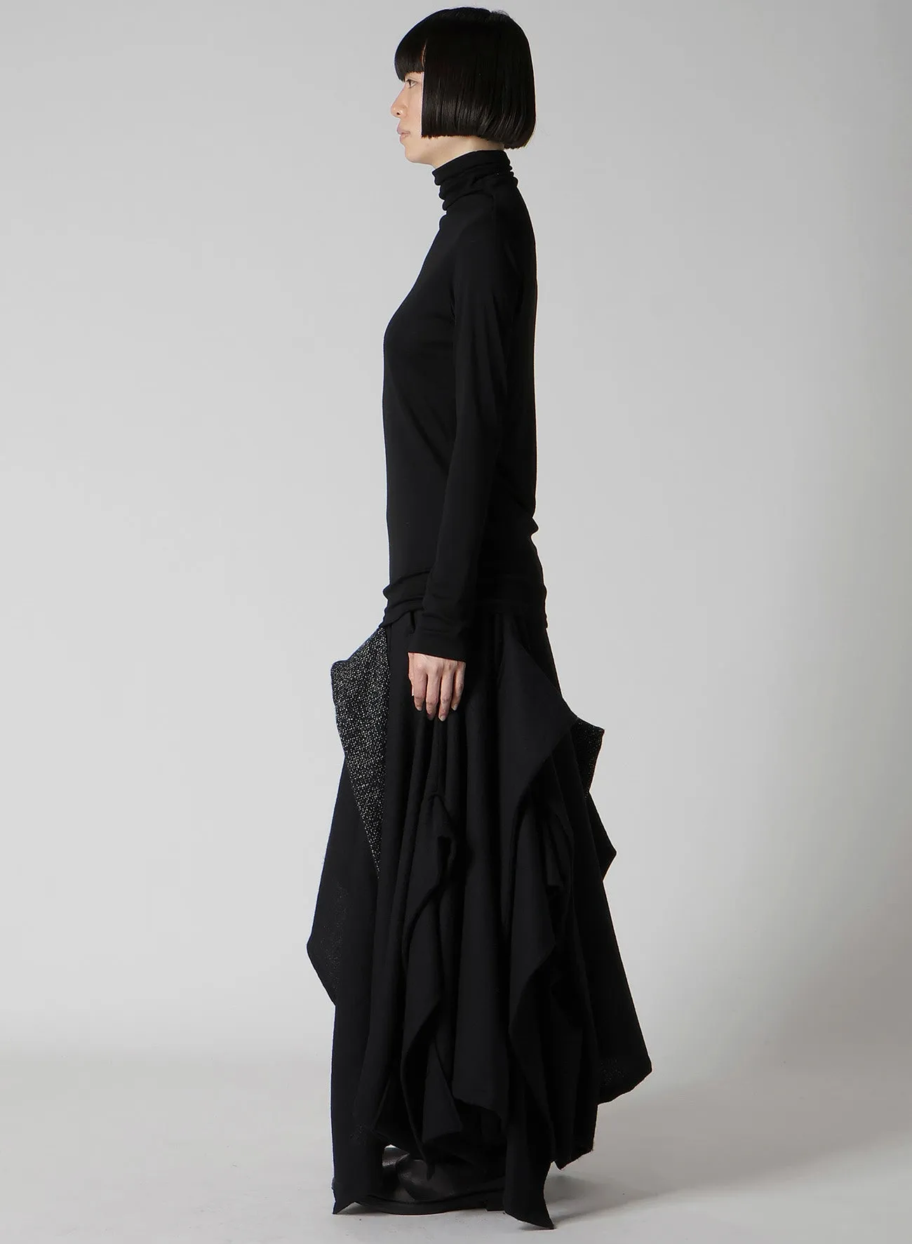 WOOL CHIFFON HIGHNECK LONG T B sold by Yohji Yamamoto product image thumbnail 4