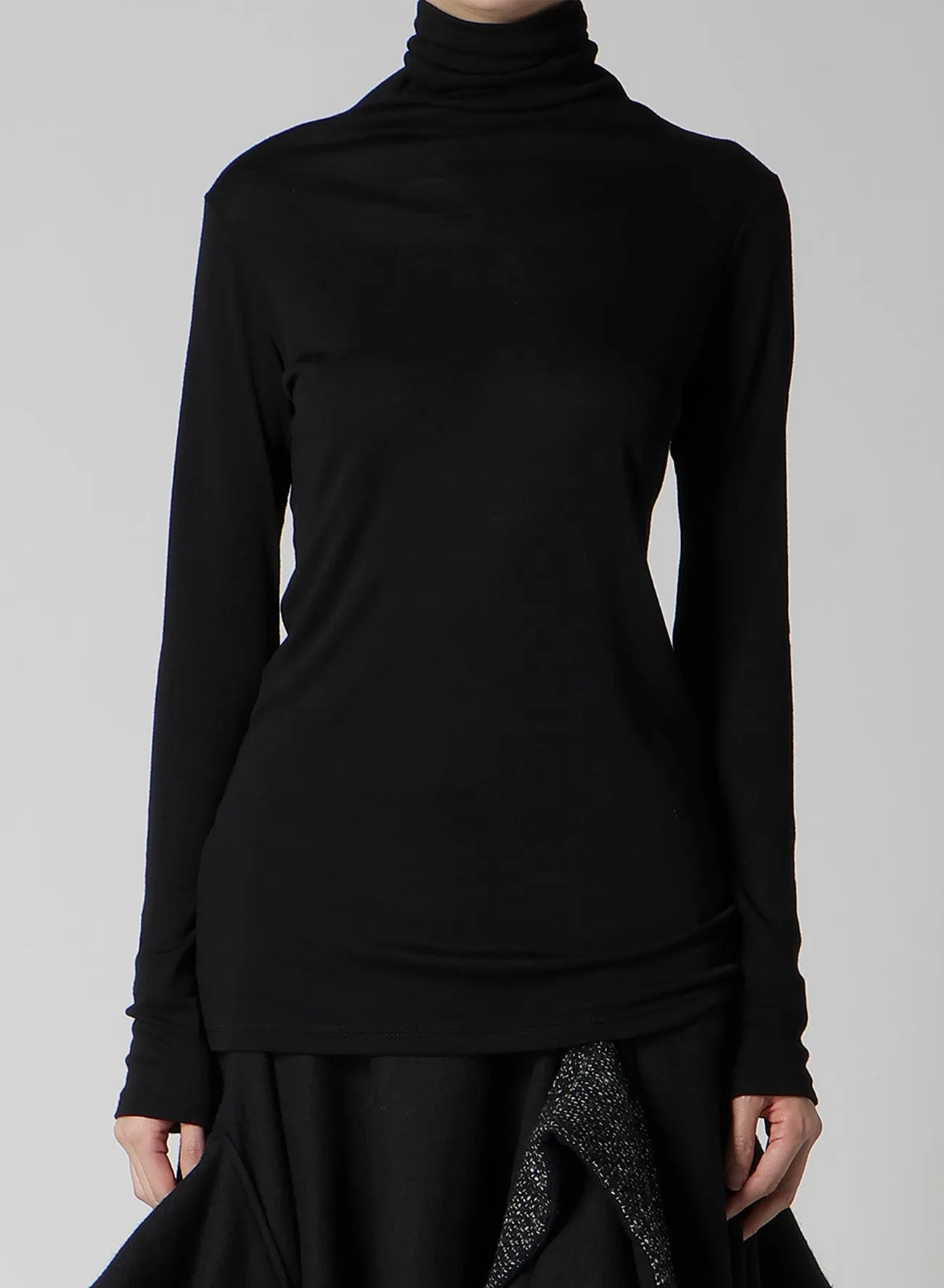 WOOL CHIFFON HIGHNECK LONG T B sold by Yohji Yamamoto product image thumbnail 2