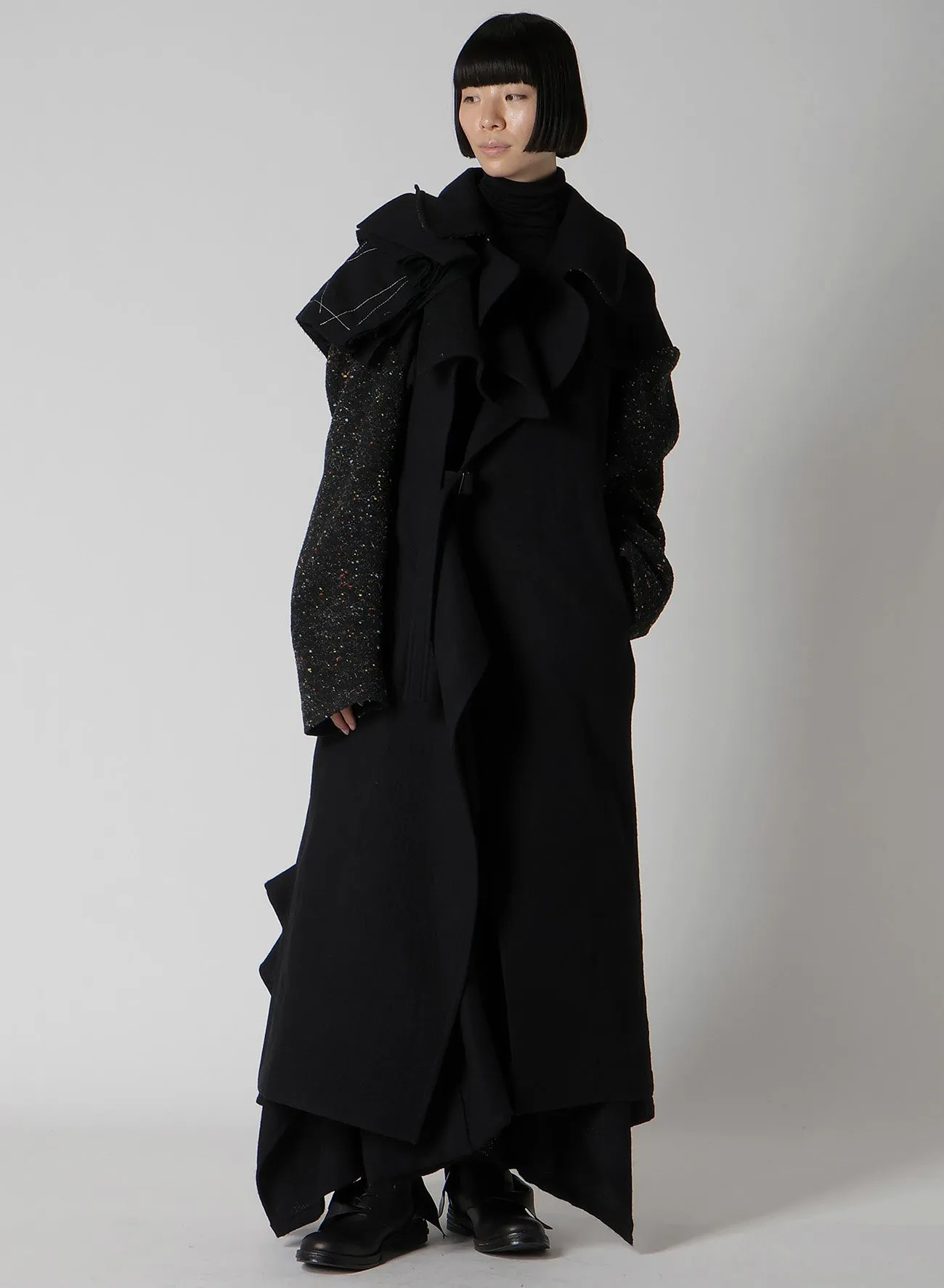 WOOL CHIFFON HIGHNECK LONG T B sold by Yohji Yamamoto product image thumbnail 3