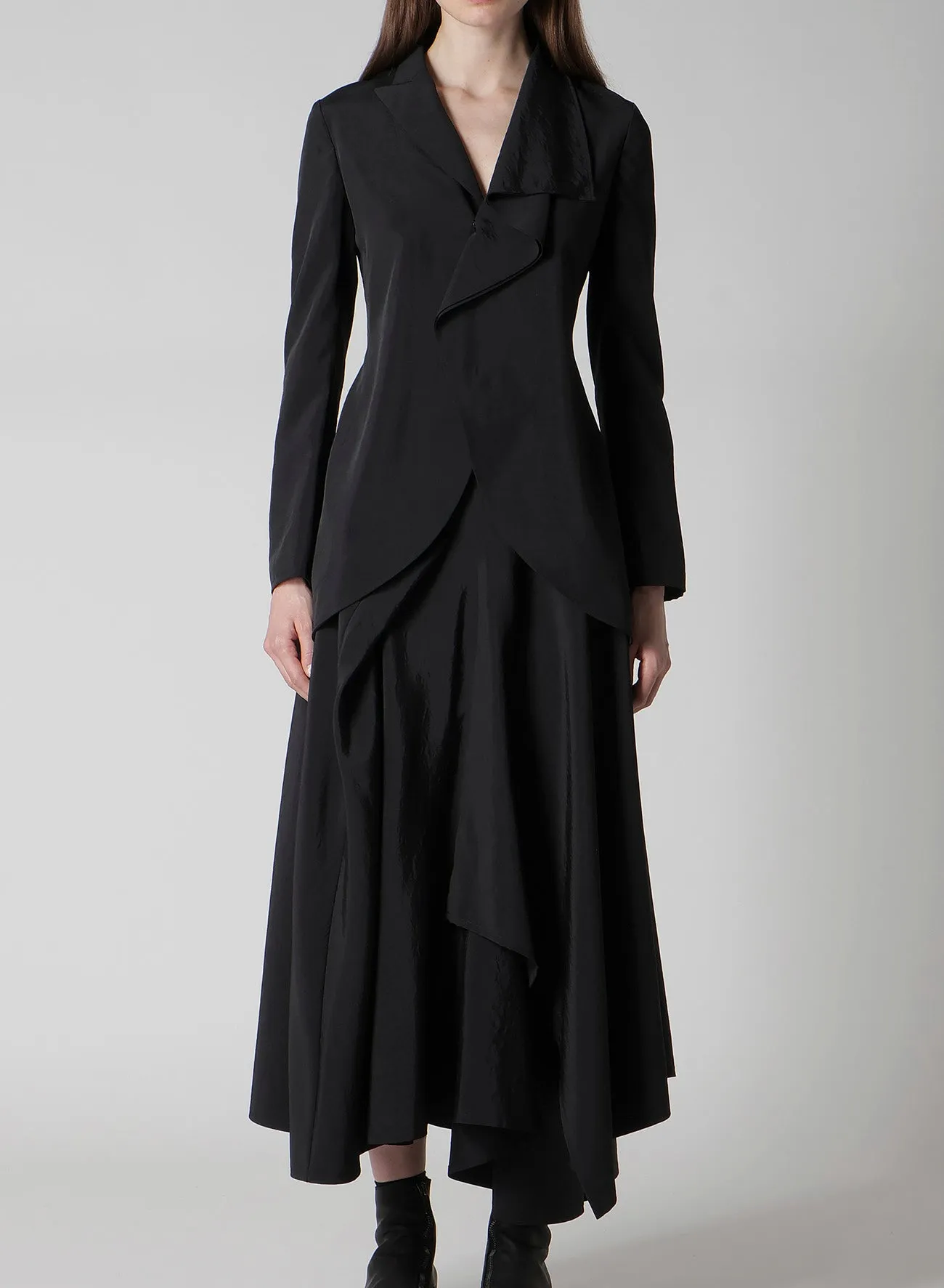 Ny/Si TAFFETA ASM ROUNDED HEM JACKET sold by Yohji Yamamoto product image thumbnail 2