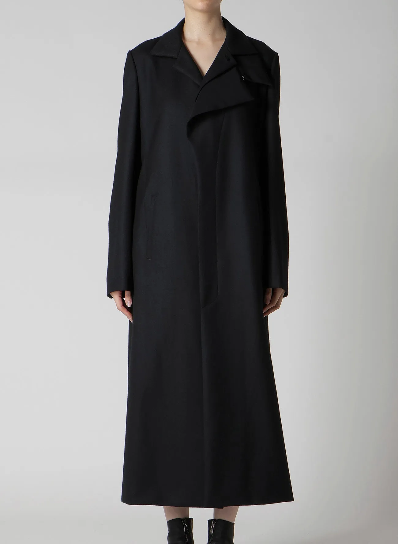 W/SAXONY R DOUBLE LAYERED LONG COAT sold by Yohji Yamamoto product image thumbnail 2