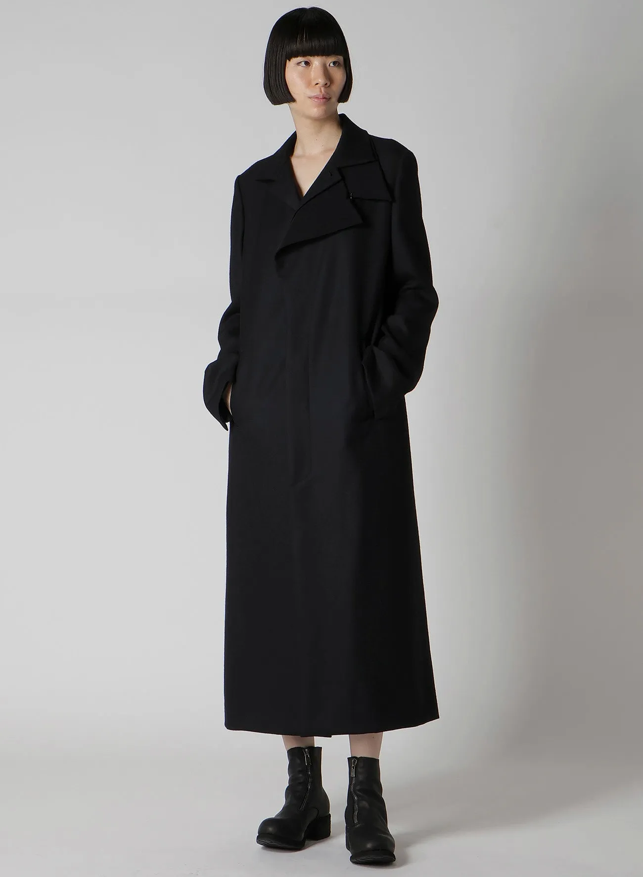 W/SAXONY R DOUBLE LAYERED LONG COAT sold by Yohji Yamamoto product image thumbnail 3