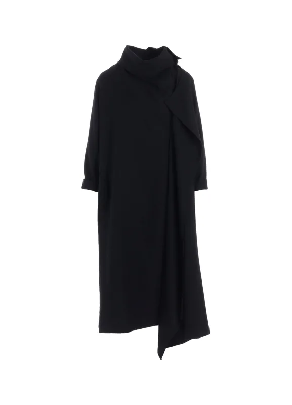W/SAXONY  DRAPED NECK DRESS sold by Yohji Yamamoto