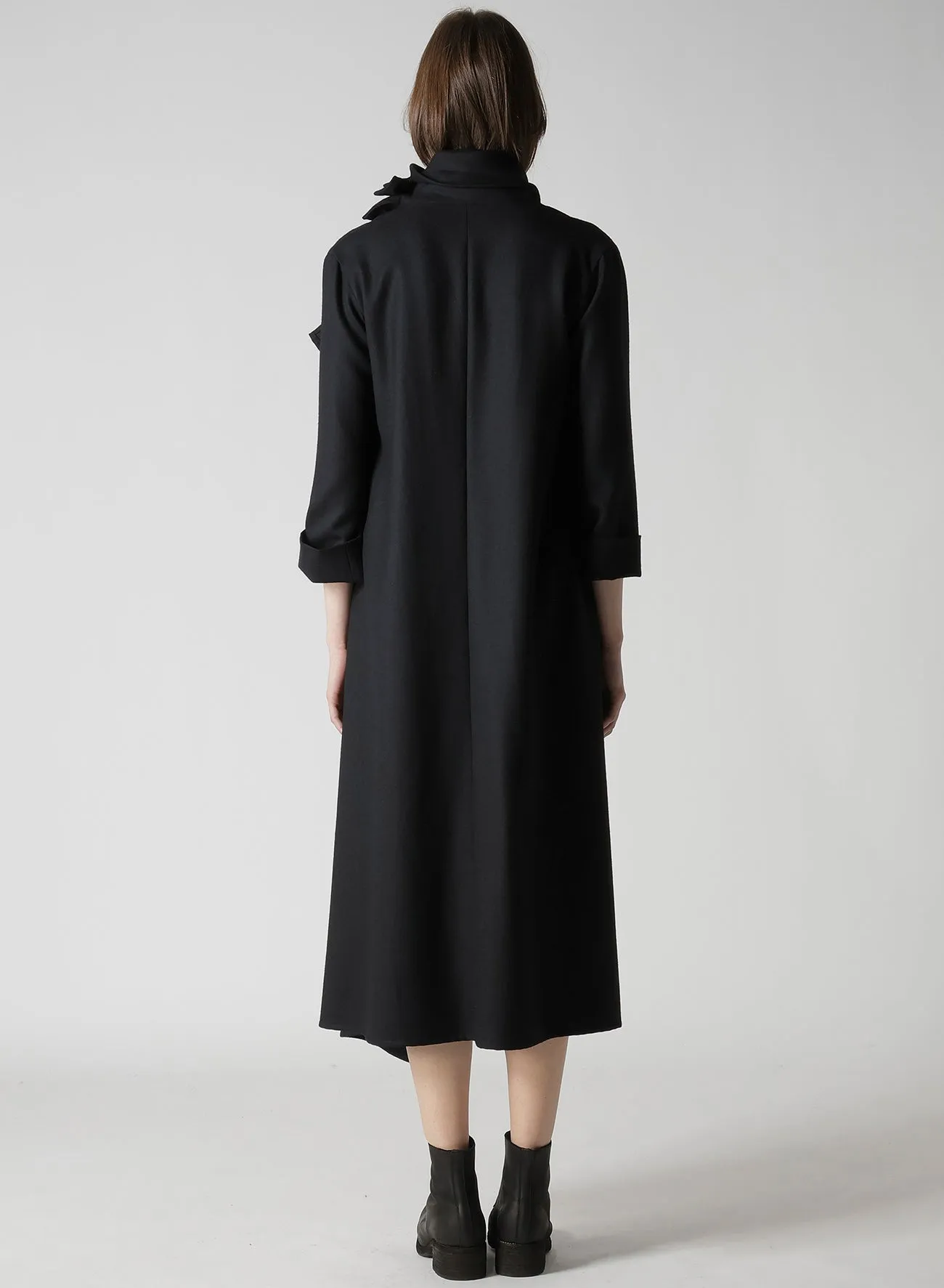 W/SAXONY DRAPED NECK DRESS sold by Yohji Yamamoto product image thumbnail 5