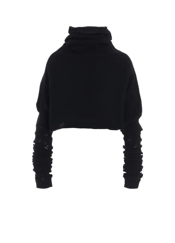 7G PLAIN STITCH LINKS CROPPED HN PO W/ARM WARMERS sold by Yohji Yamamoto