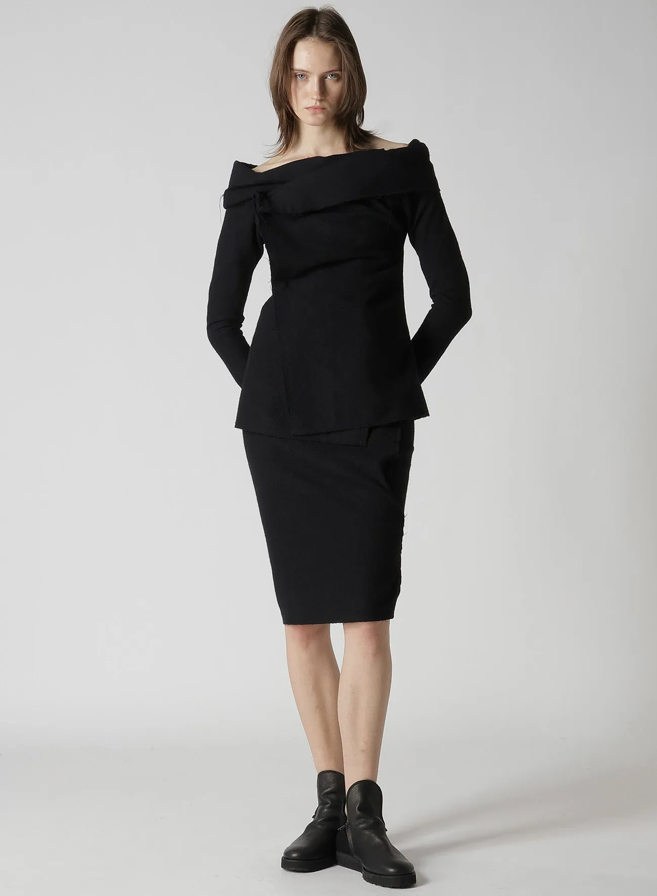 SHRINKED WOOL SERGE TULIP JACKET sold by Yohji Yamamoto product image thumbnail 3