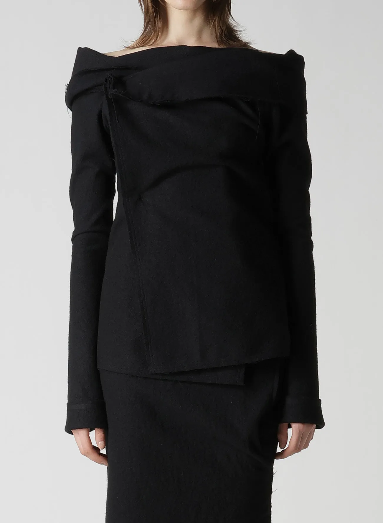 SHRINKED WOOL SERGE TULIP JACKET sold by Yohji Yamamoto product image thumbnail 2