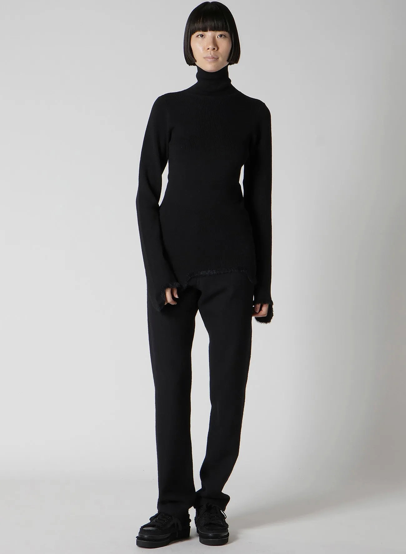 12G RIB JAGGED HEM HIGH NECK PO sold by Yohji Yamamoto product image thumbnail 3