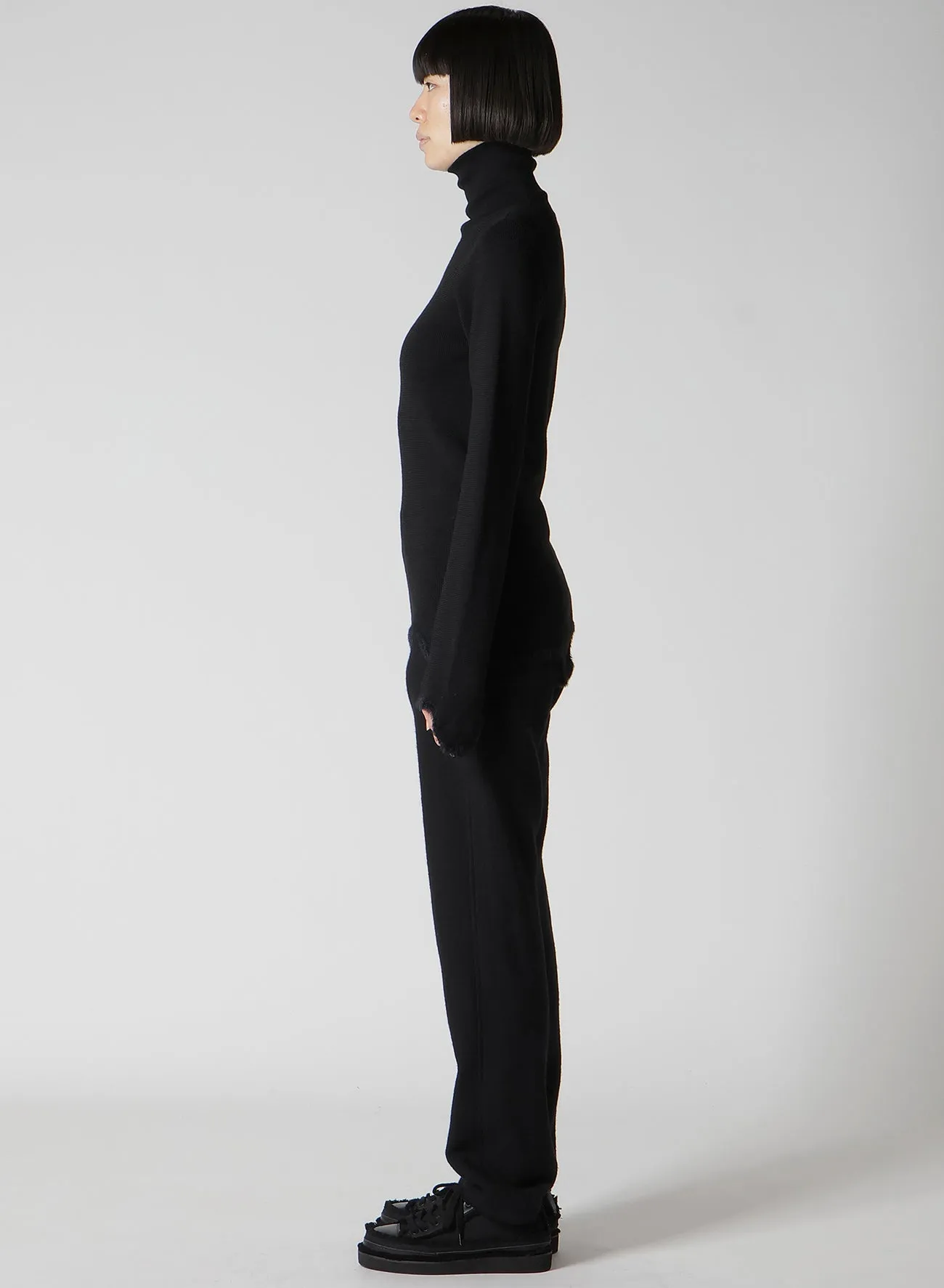 12G RIB JAGGED HEM HIGH NECK PO sold by Yohji Yamamoto product image thumbnail 4