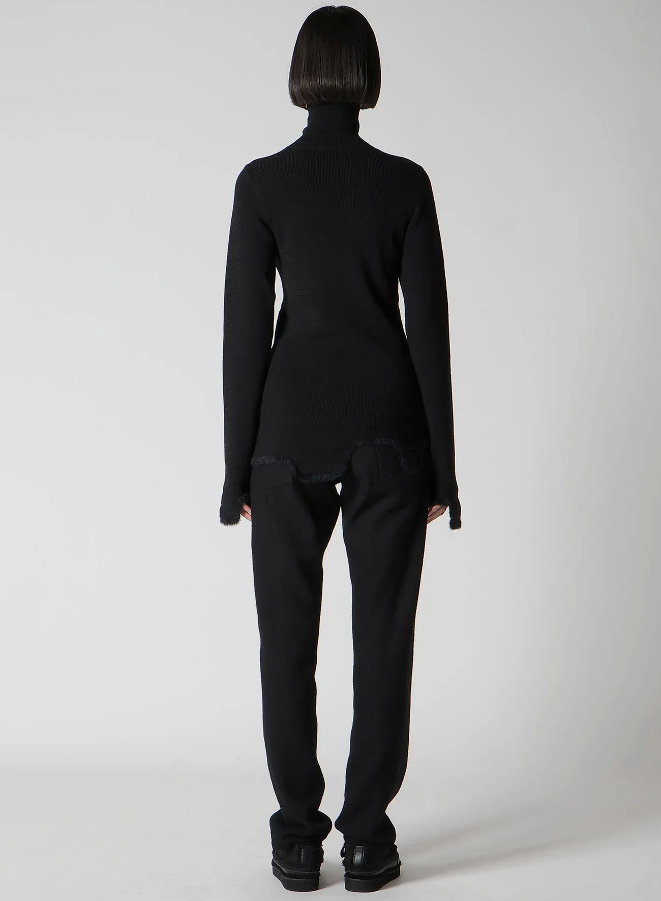 12G RIB JAGGED HEM HIGH NECK PO sold by Yohji Yamamoto product image thumbnail 5