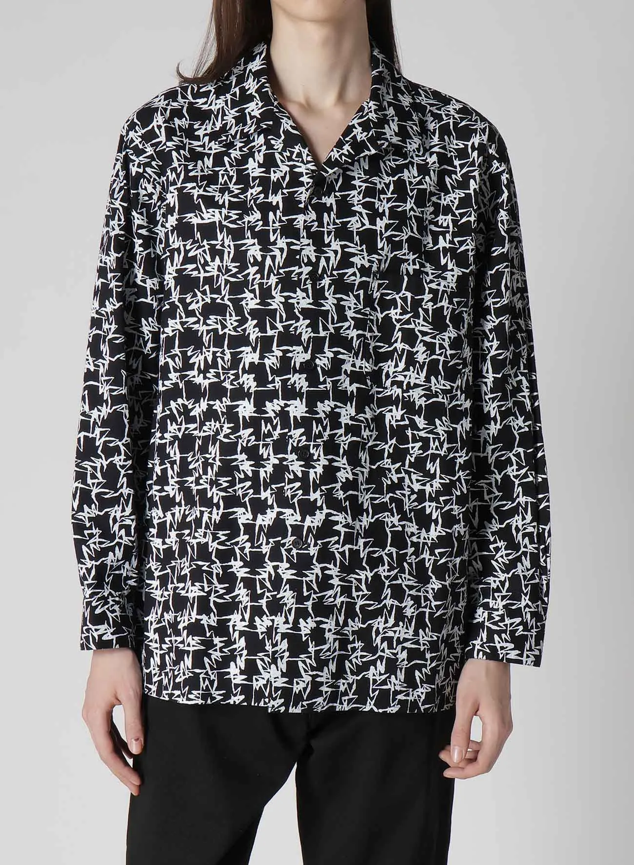 【Y's for men × MASSES】COTTON PIGMENT PRINT OPEN COLLAR SHIRT sold by Yohji Yamamoto product image thumbnail 5
