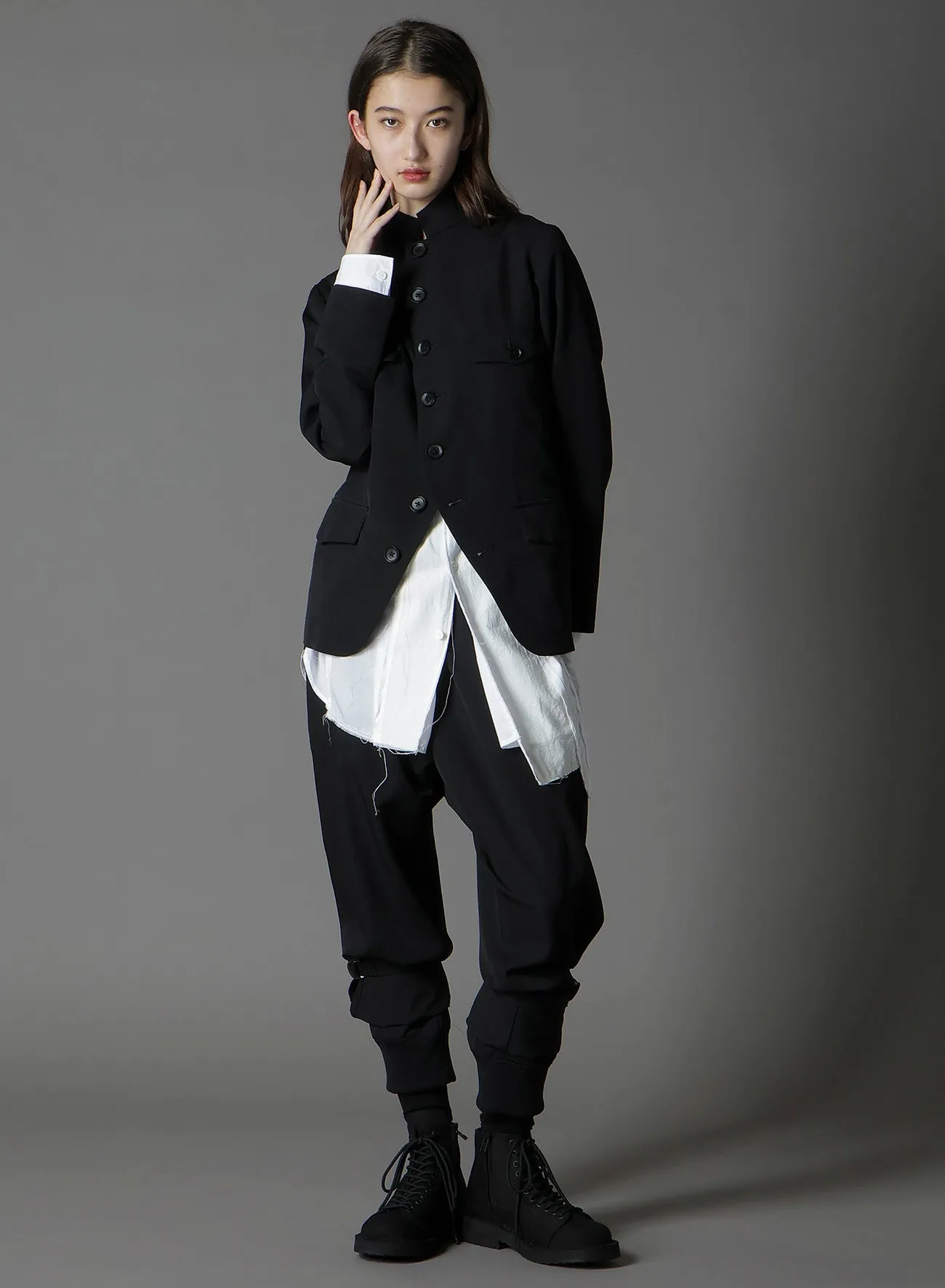 W/GABARDINE DOUBLE HEM RIB PANTS sold by Yohji Yamamoto product image thumbnail 2