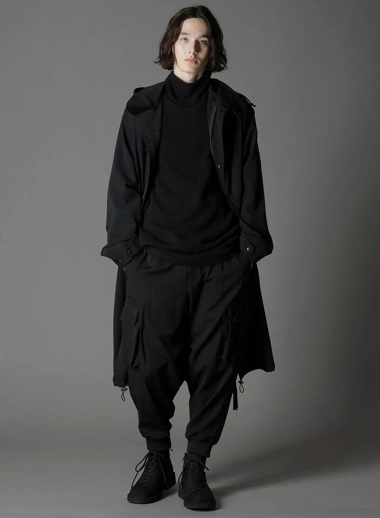 W/GABARDINE HOODED MODS COAT sold by Yohji Yamamoto product image thumbnail 2