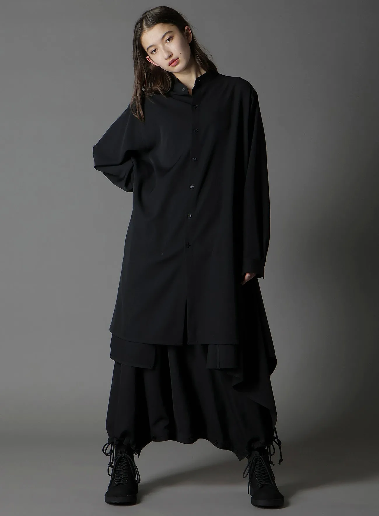 W/GABARDINE INSEAM BUTTON SAROUEL PANTS sold by Yohji Yamamoto product image thumbnail 2