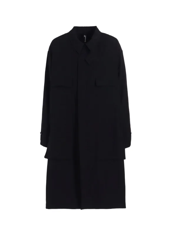 W/GABARDINE OUT POCKET LONG COAT sold by Yohji Yamamoto
