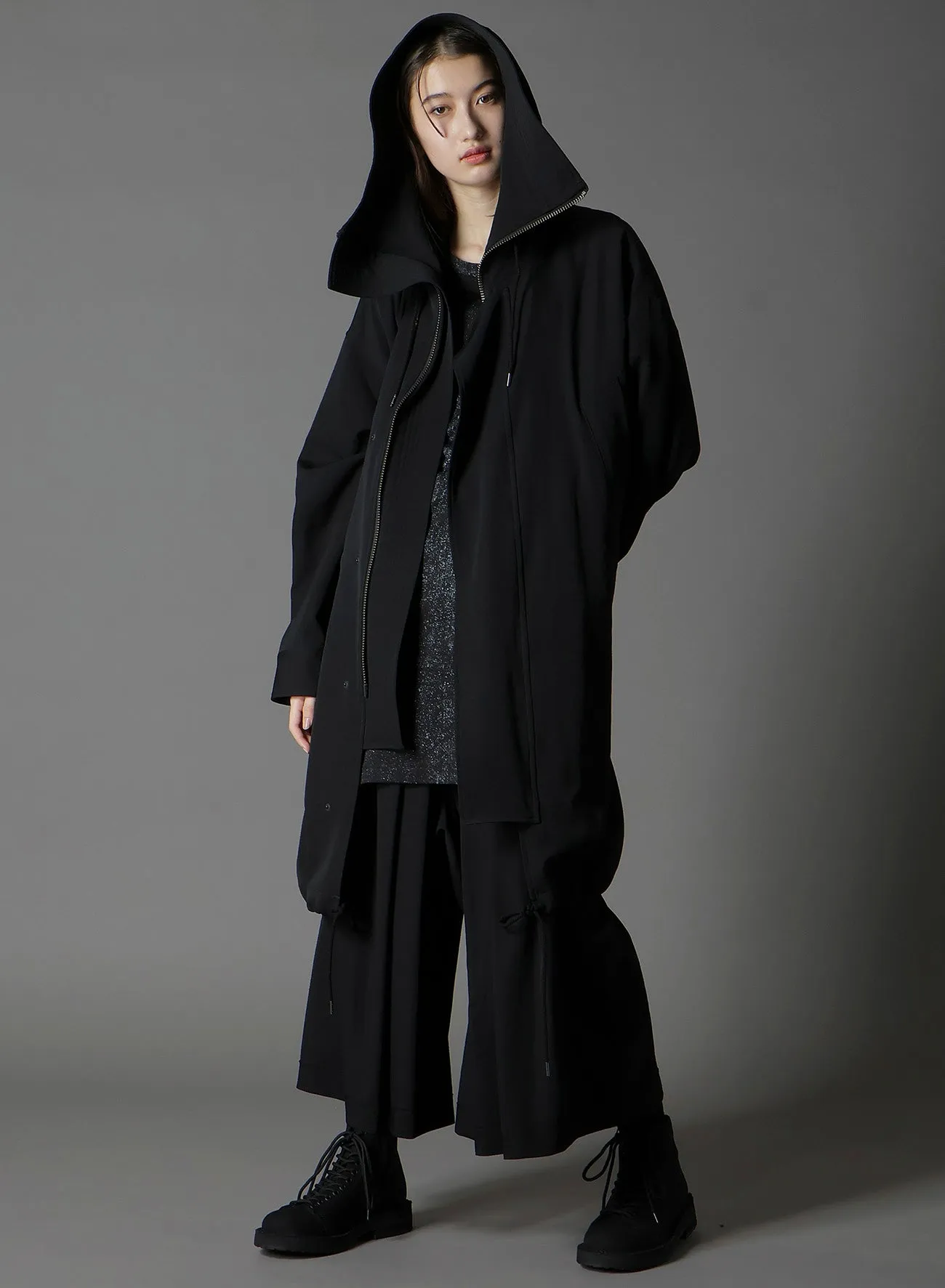 W/GABARDINE HIGH NECK HOODED MODS COAT sold by Yohji Yamamoto product image thumbnail 5