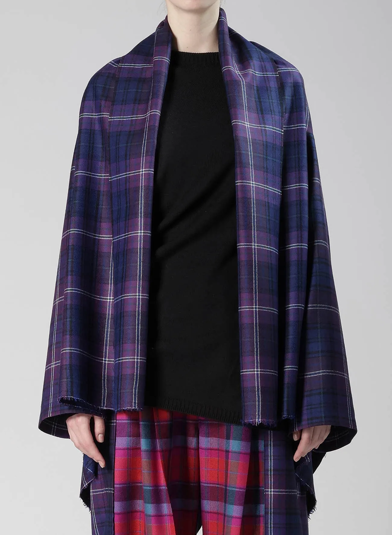 PLAID SCARF BLOUSON sold by Yohji Yamamoto product image thumbnail 4