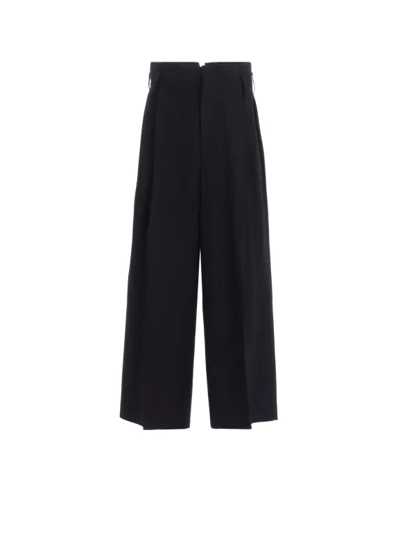 VISCOSE TWEED STRIPE DOUBLE TUCKED PANTS sold by Yohji Yamamoto
