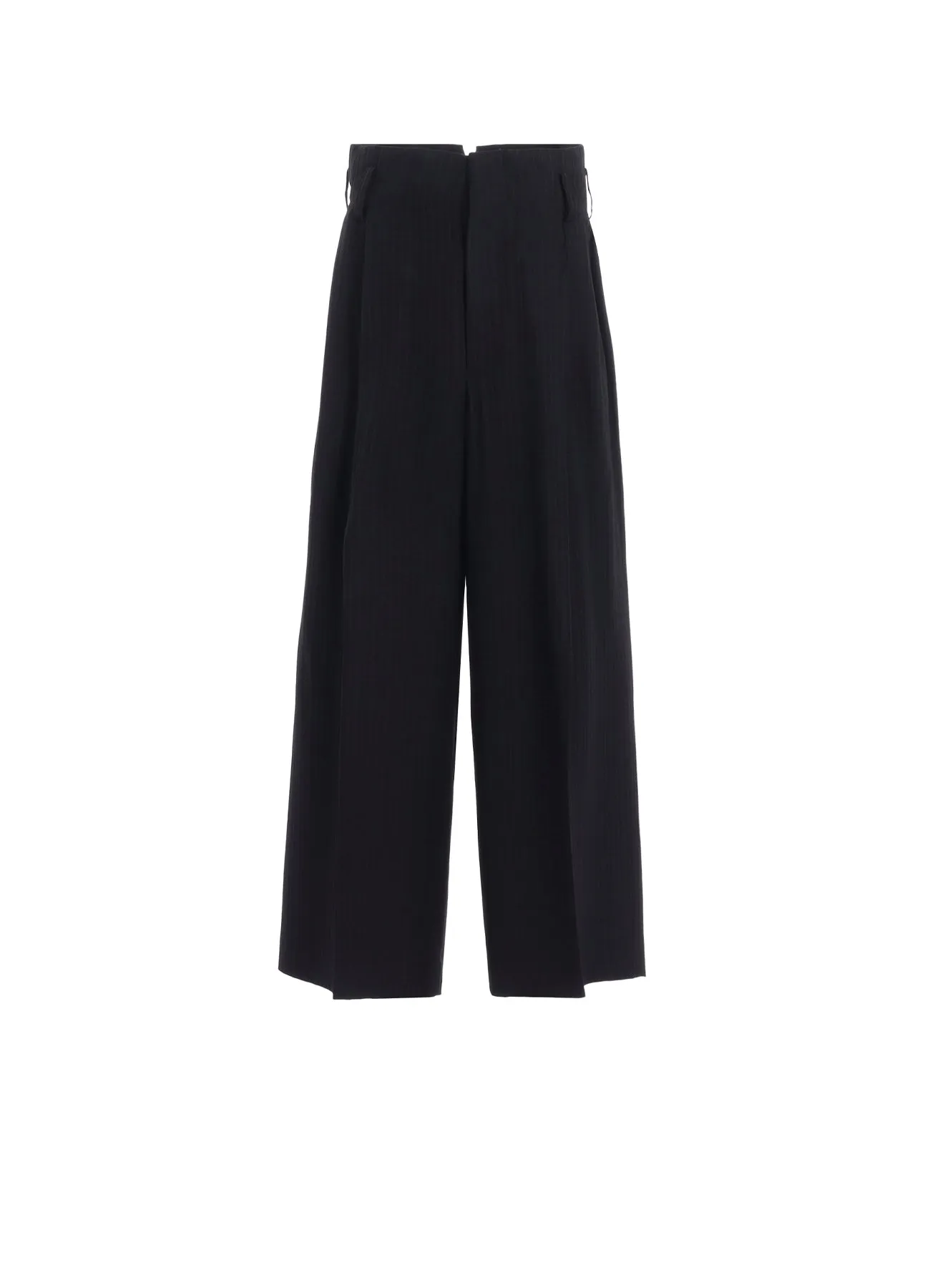 VISCOSE TWEED STRIPE DOUBLE TUCKED PANTS sold by Yohji Yamamoto