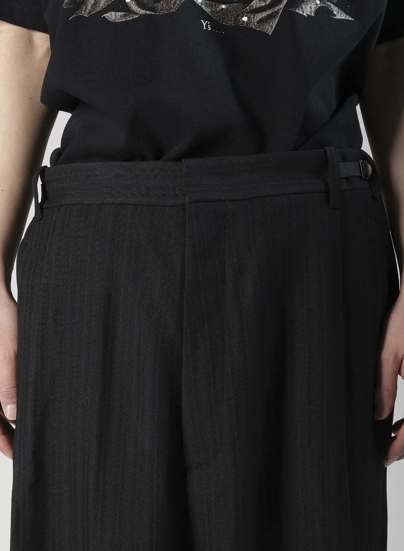 VISCOSE TWEED STRIPE SAROUEL PANTS sold by Yohji Yamamoto product image thumbnail 5