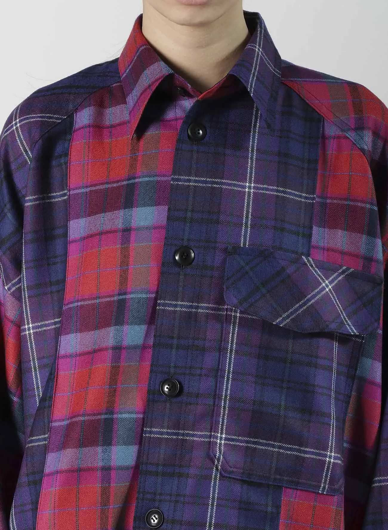 PLAID SHIRT COLLAR BLOUSE sold by Yohji Yamamoto product image thumbnail 5