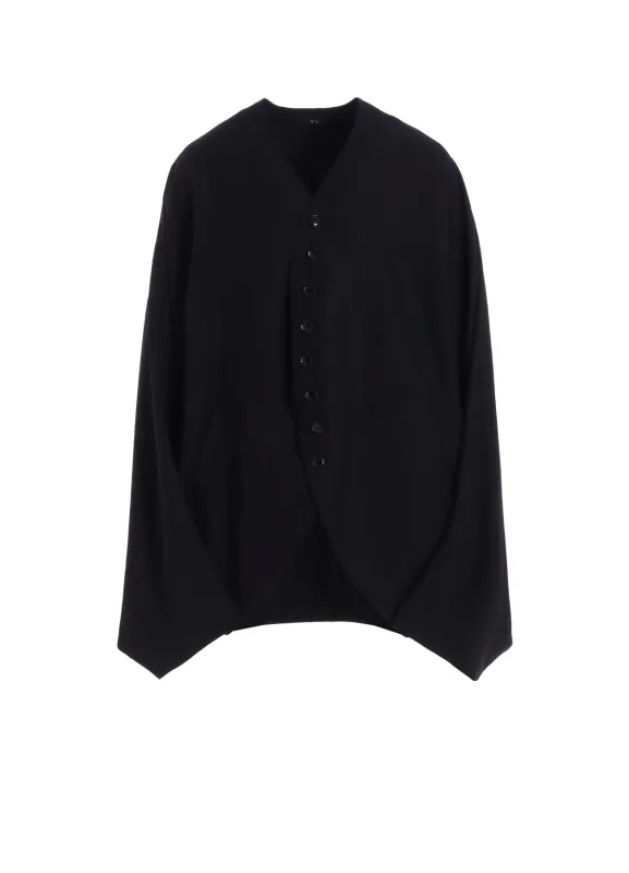 VISCOSE TWEED STRIPE DOLMAN SLEEVE JACKET sold by Yohji Yamamoto