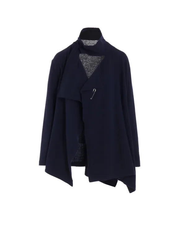 W/NY JERSEY HIGH NECK CARDIGAN sold by Yohji Yamamoto