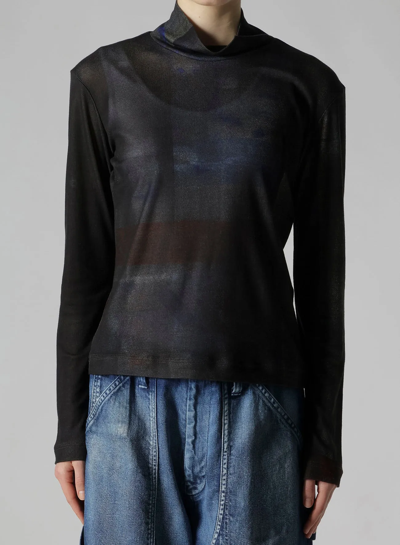 LYOCELL SMOOTH HIGH NECK SLEEVE T sold by Yohji Yamamoto product image thumbnail 4