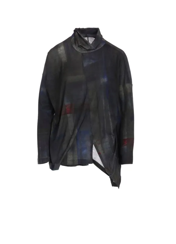 LYOCELL SMOOTH ASSYMETRIC HIGH NECK PULLOVER sold by Yohji Yamamoto
