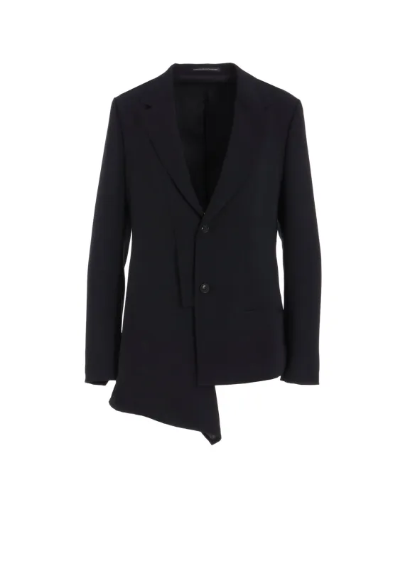 WOOL SERGE RIGHT CLOTH ASYMMETERIC JACKET sold by Yohji Yamamoto
