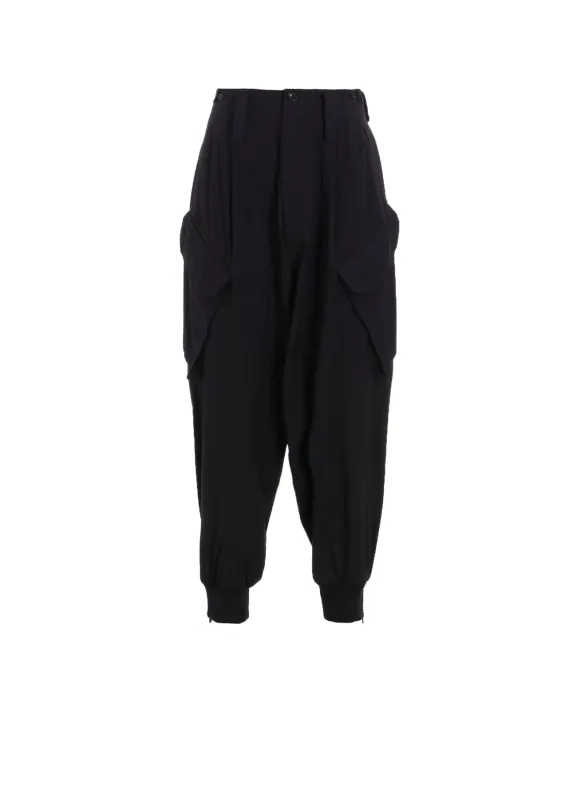 WOOL BLEND TWILL RIB HEM PANTS sold by Yohji Yamamoto