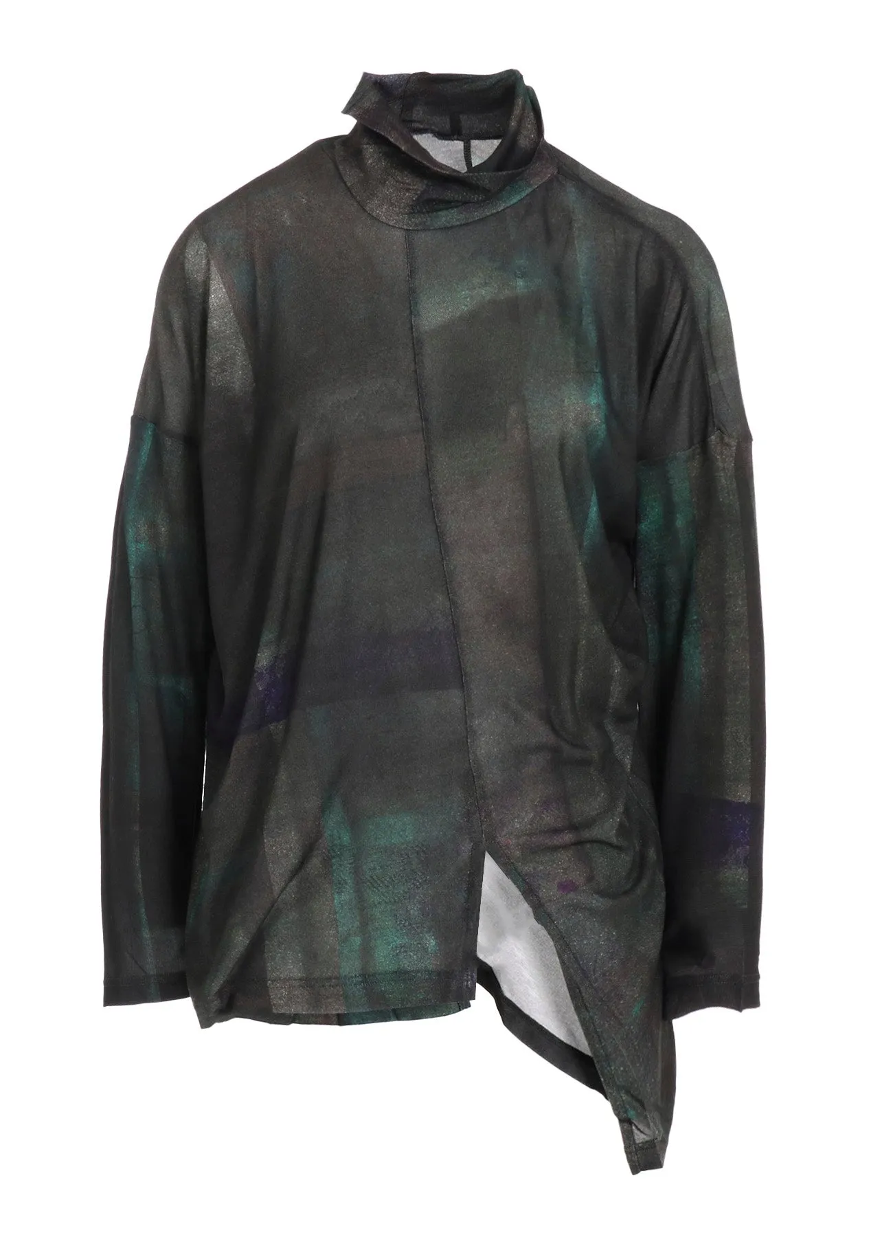 LYOCELL SMOOTH ASSYMETRIC HIGH NECK PULLOVER sold by Yohji Yamamoto product image thumbnail 2