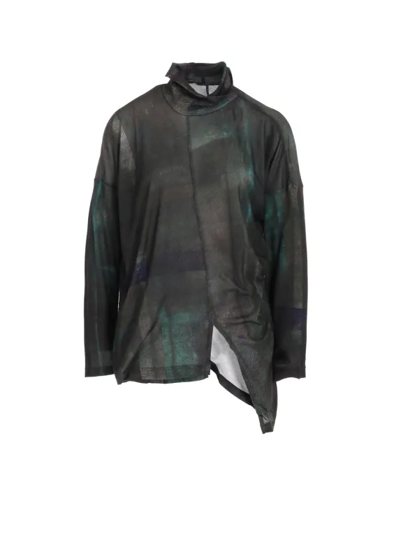 LYOCELL SMOOTH ASSYMETRIC HIGH NECK PULLOVER sold by Yohji Yamamoto