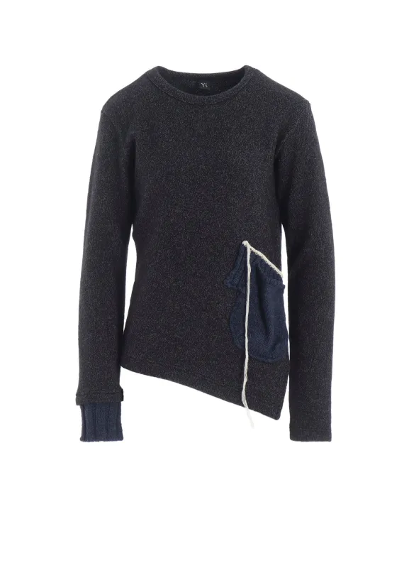 KNIT CONBINATION ASSYMETRIC PULLOVER sold by Yohji Yamamoto