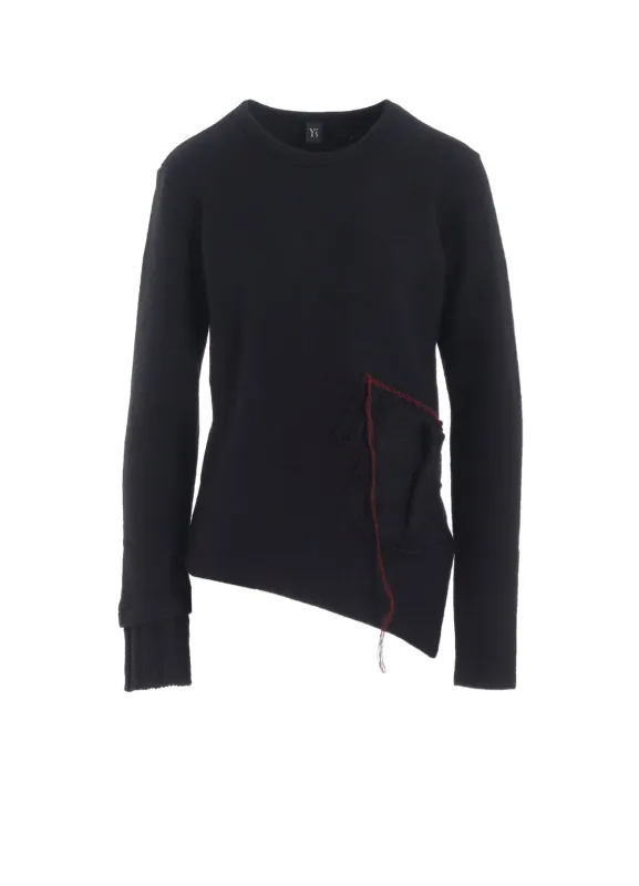 KNIT CONBINATION ASSYMETRIC PULLOVER sold by Yohji Yamamoto