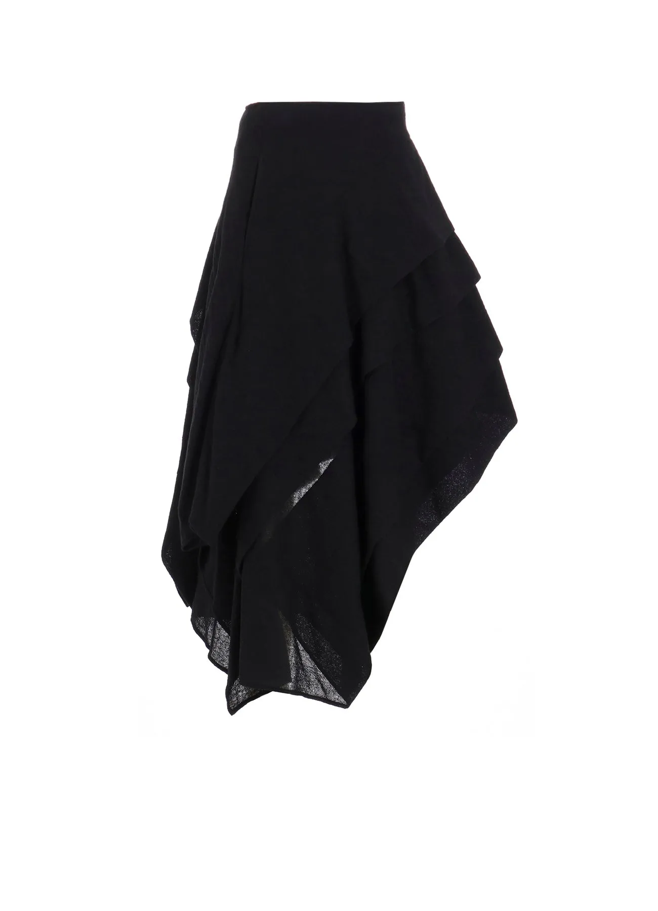WOOL GAUZE TUCKED STITCH D SKIRT sold by Yohji Yamamoto