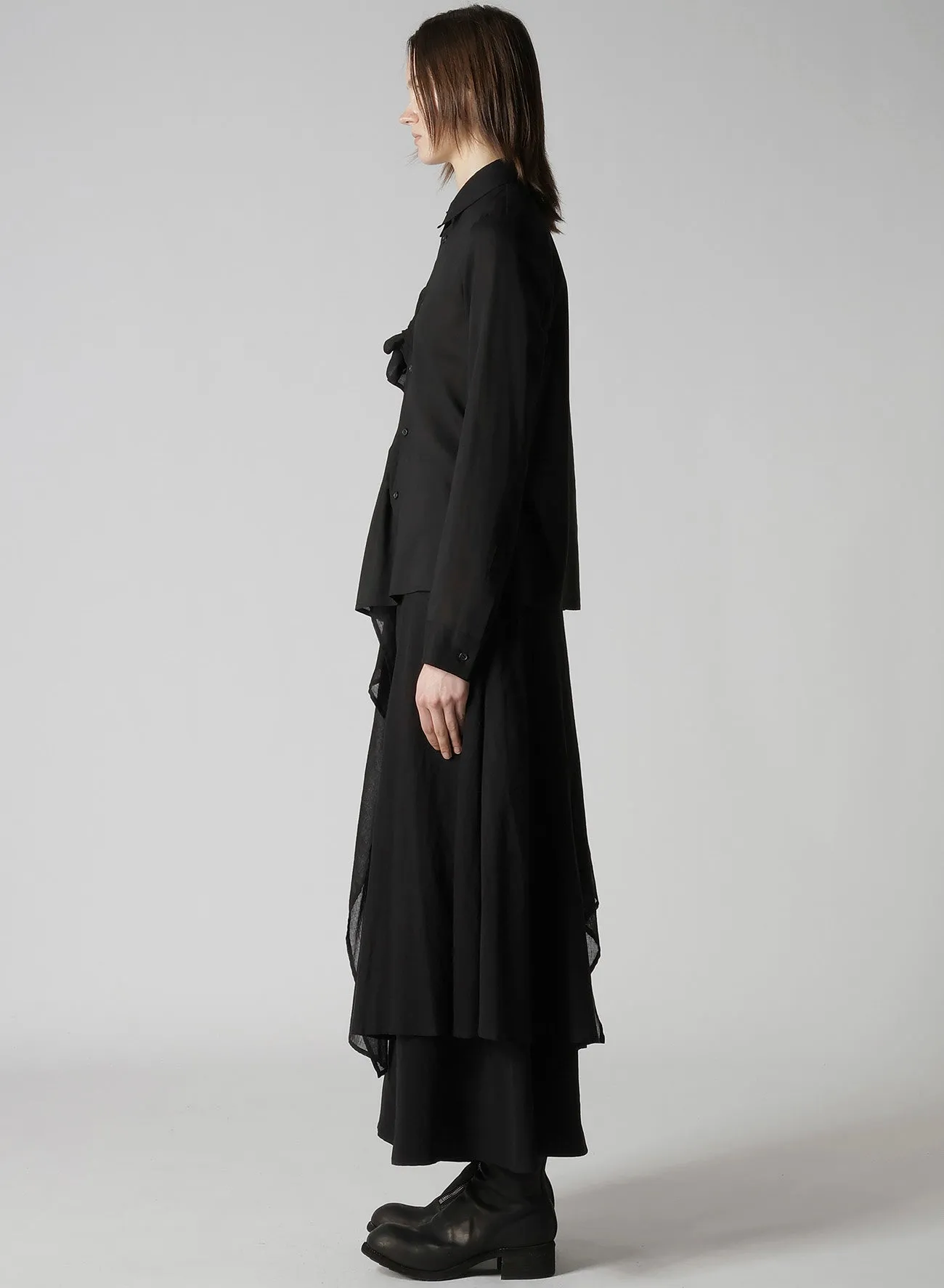 CELLULOSE LAWN R FRONT PINTUCK BLOUSE sold by Yohji Yamamoto product image thumbnail 4