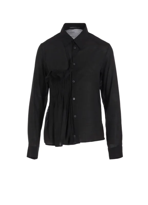 CELLULOSE LAWN R FRONT PINTUCK BLOUSE sold by Yohji Yamamoto