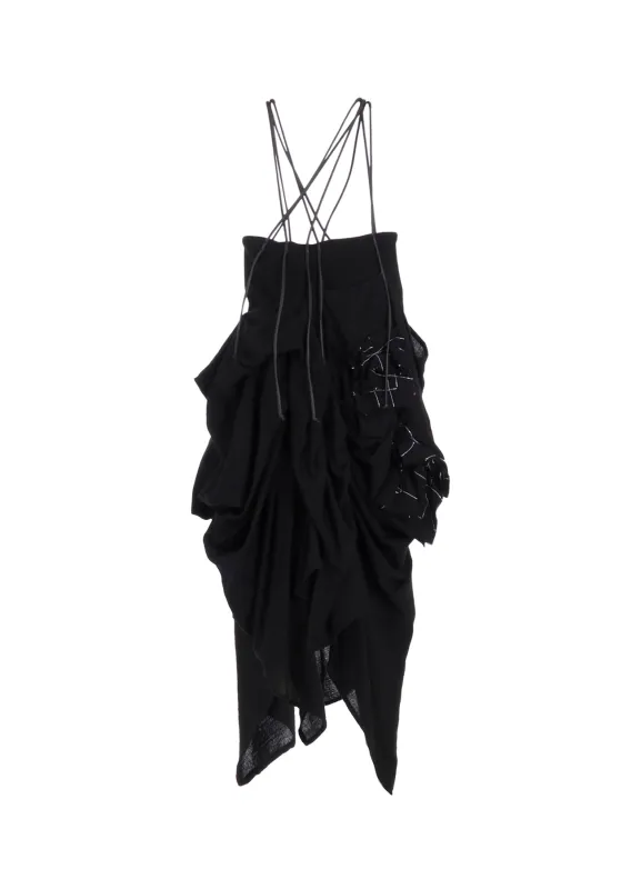 FLANNEL BOX D GATHERED SUSPENDER SKIRT sold by Yohji Yamamoto