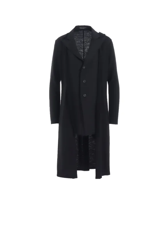 WASHABLE WOOL FABRIC COMBI LONG JACKET sold by Yohji Yamamoto