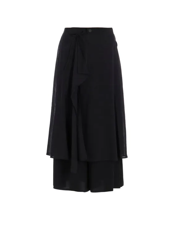TA/PE CREPE DE CHINE 2 LAYERED FLARE PANTS sold by Yohji Yamamoto